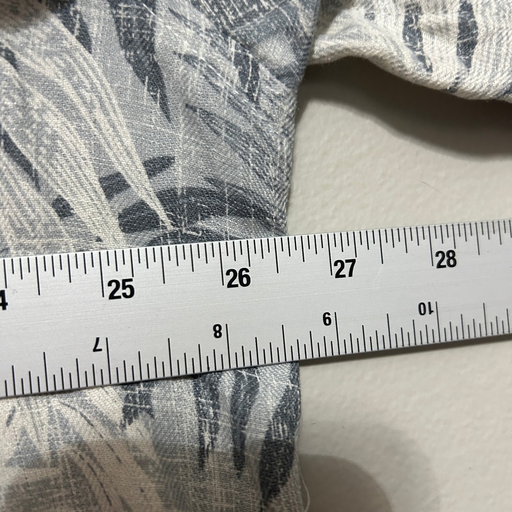 Tasso Elba Silk Linen Shirt Mens XL Grey Tropical Palm Leaf Short Sleeve Luxury - Picture 5 of 8